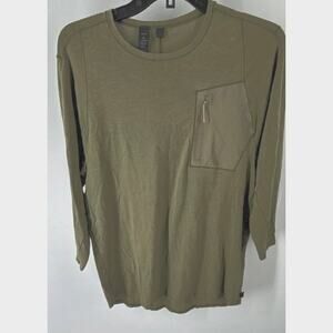 LULULEMON LAB Womens Taupe Stone Color Technical Zip Pocket 3/4 Sleeve Top XS